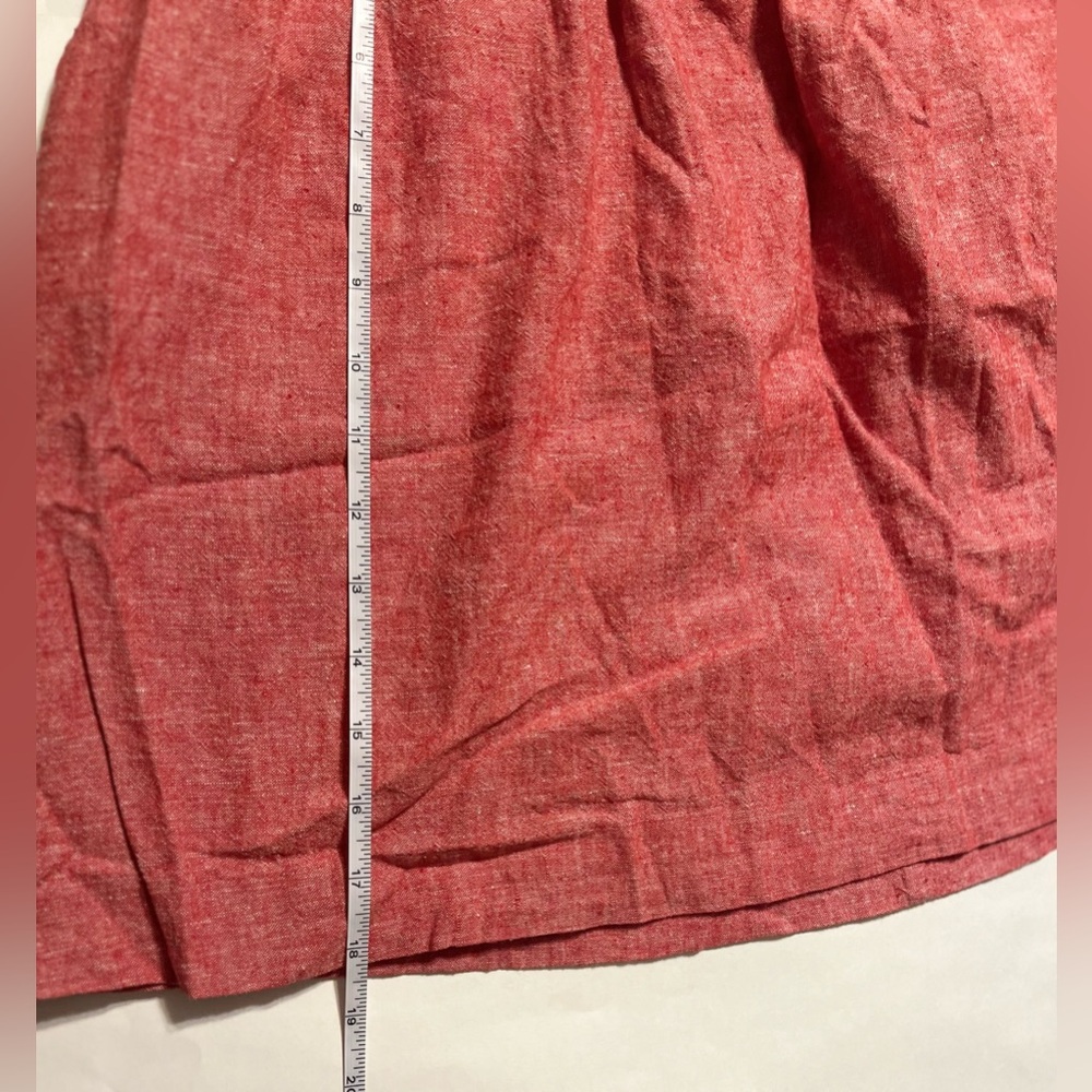 Ann Taylor Loft Womens Red Linen Blend A-Line Skirt Medium Elastic Waist - Picture 7 of 10